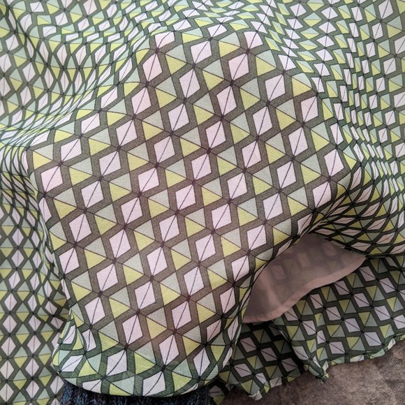 COPY - Joe Fresh Green Bias Cut Geometric Slip Skirt - Picture 5 of 7